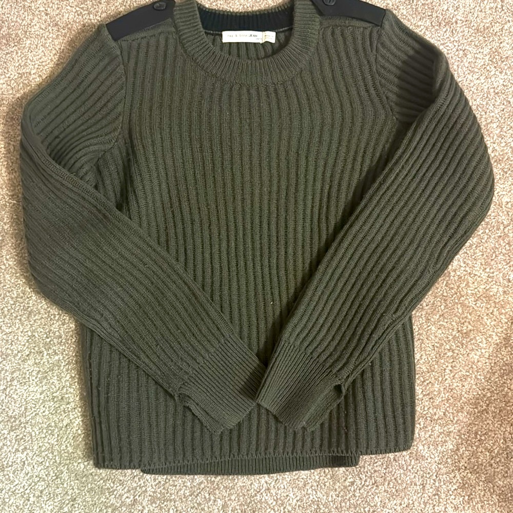 RAG & BONE Army Green Ribbed Sweater